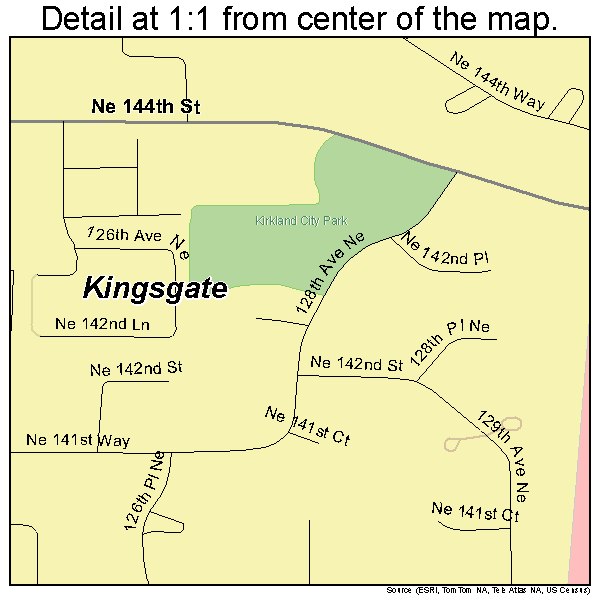 Kingsgate, Washington road map detail