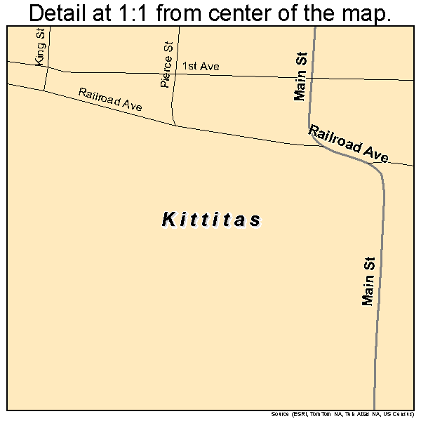 Kittitas, Washington road map detail