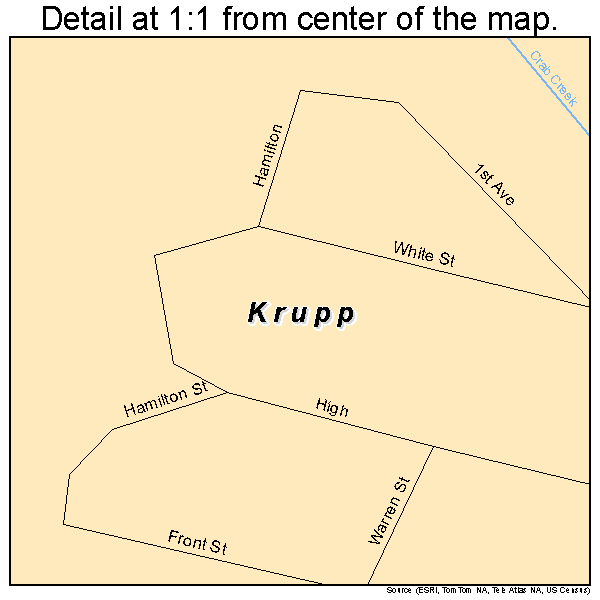 Krupp, Washington road map detail