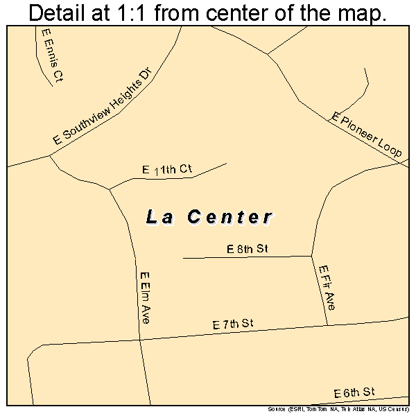 La Center, Washington road map detail