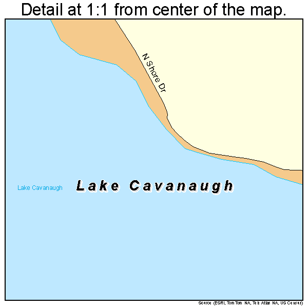 Lake Cavanaugh, Washington road map detail