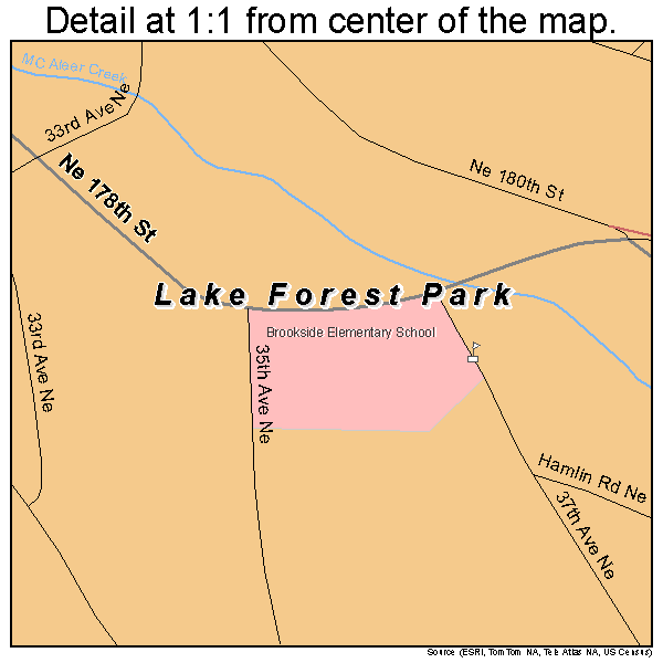 Lake Forest Park, Washington road map detail
