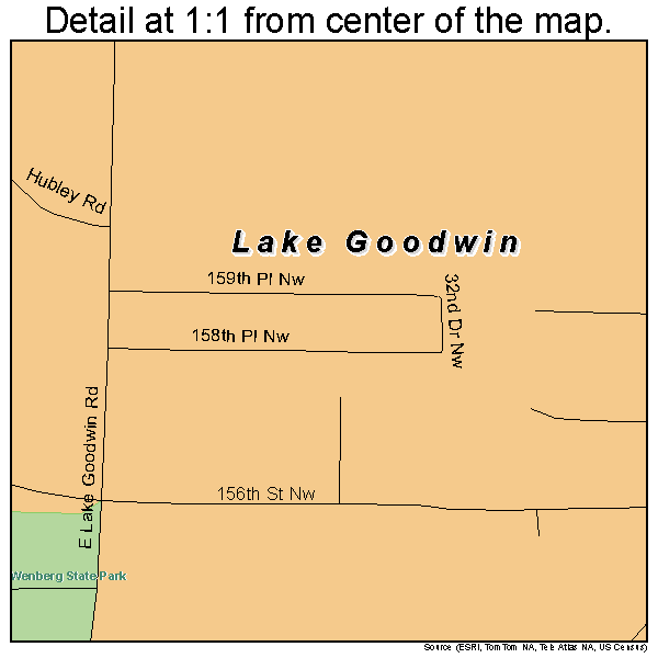 Lake Goodwin, Washington road map detail