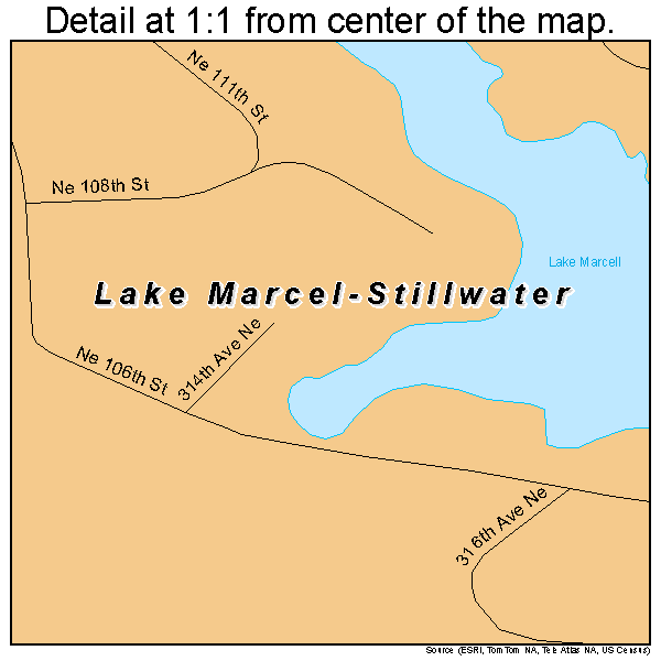 Lake Marcel-Stillwater, Washington road map detail
