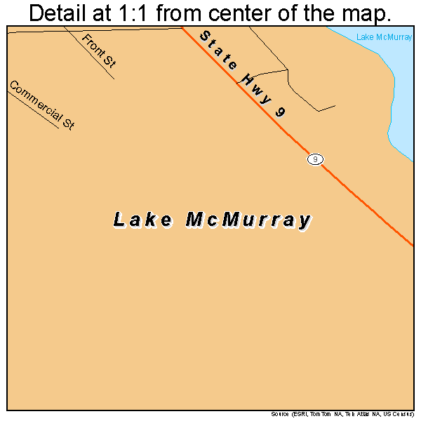 Lake McMurray, Washington road map detail