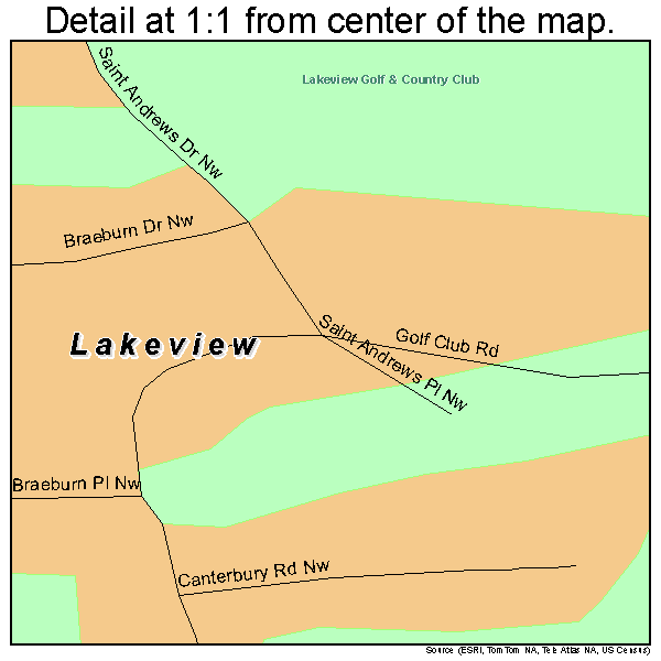 Lakeview, Washington road map detail