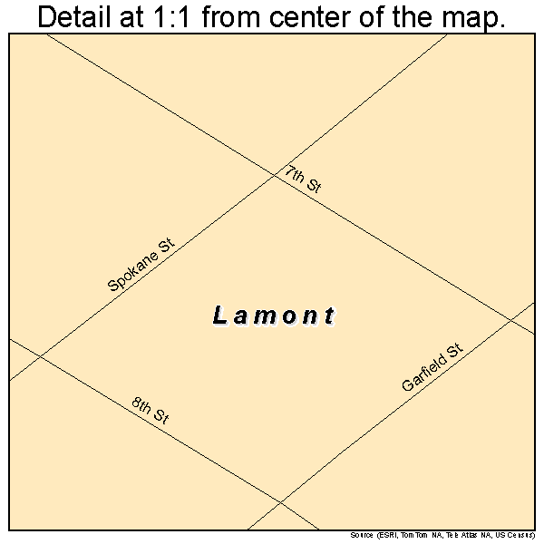 Lamont, Washington road map detail