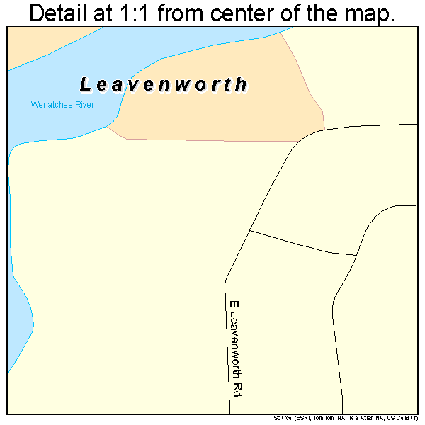Leavenworth, Washington road map detail