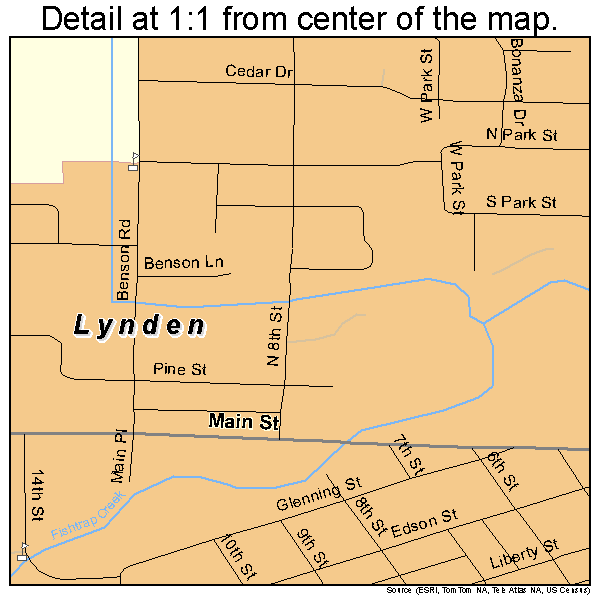 Lynden, Washington road map detail