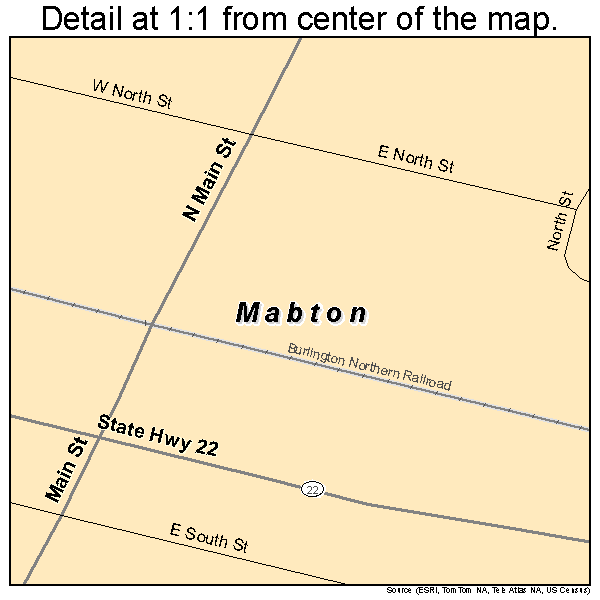 Mabton, Washington road map detail