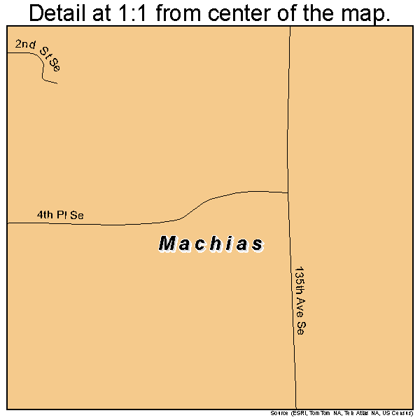 Machias, Washington road map detail