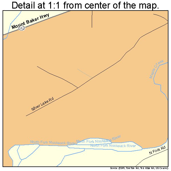 Maple Falls, Washington road map detail