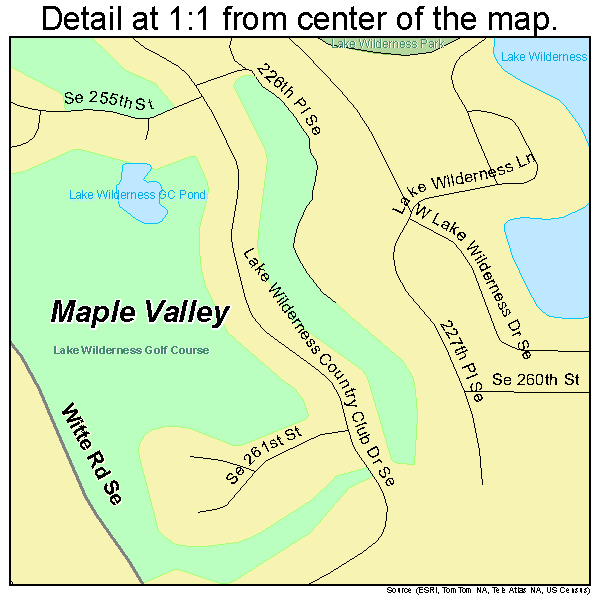 Maple Valley, Washington road map detail