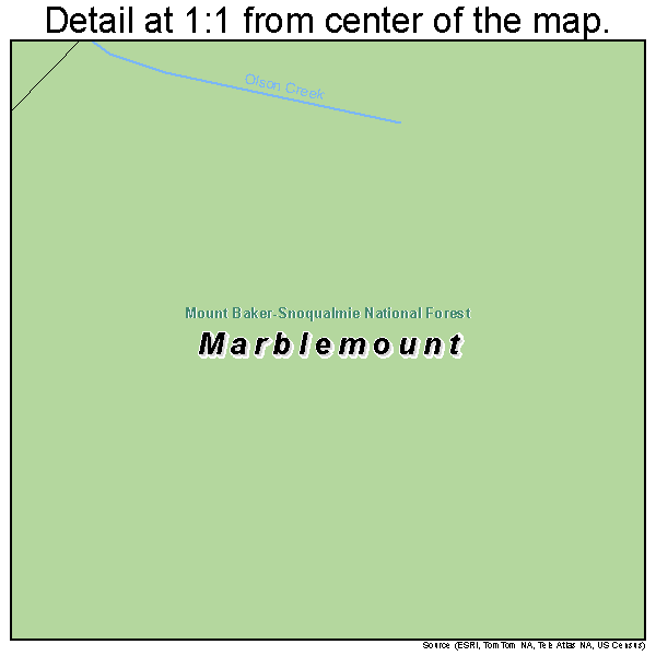 Marblemount, Washington road map detail