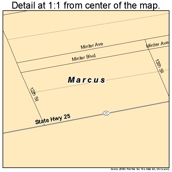 Marcus, Washington road map detail