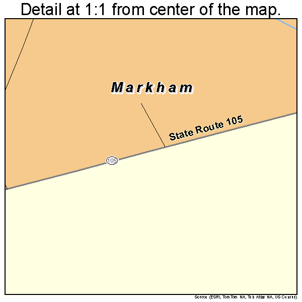 Markham, Washington road map detail