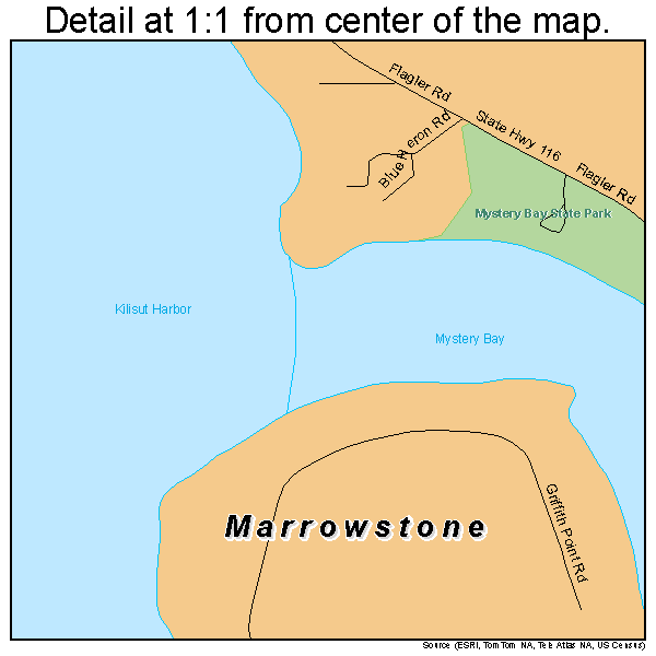 Marrowstone, Washington road map detail