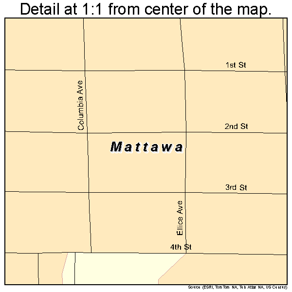 Mattawa, Washington road map detail