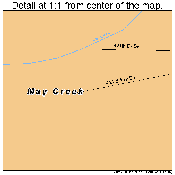 May Creek, Washington road map detail