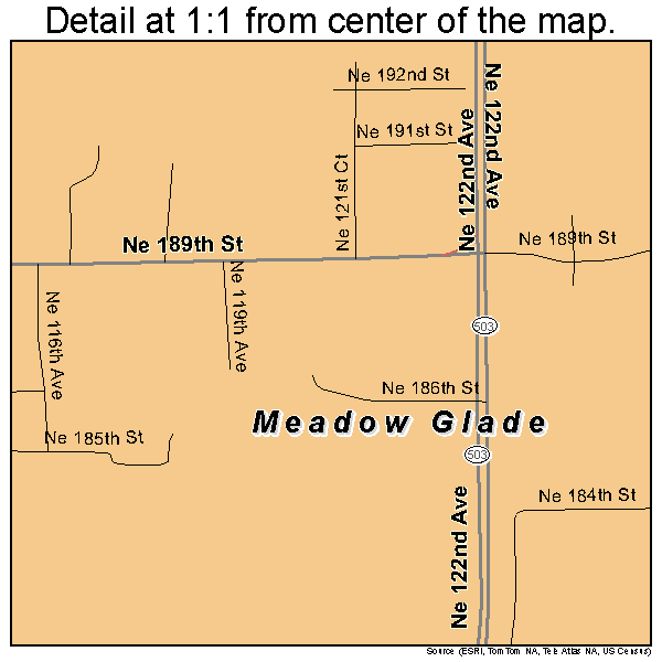 Meadow Glade, Washington road map detail