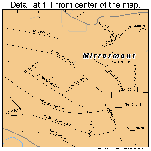 Mirrormont, Washington road map detail