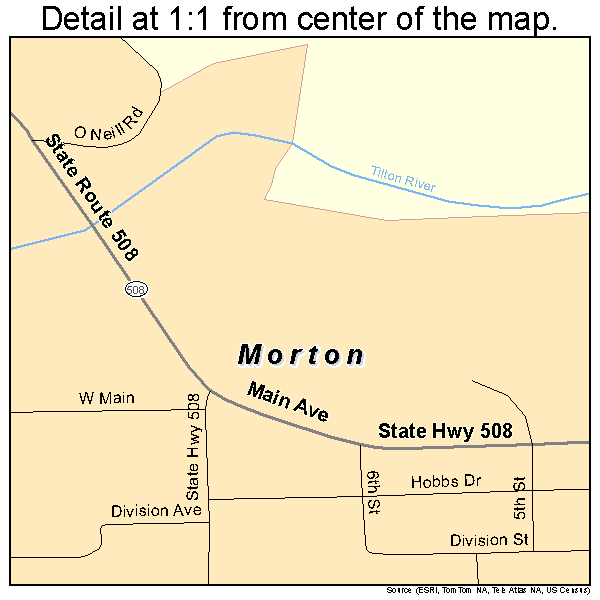 Morton, Washington road map detail