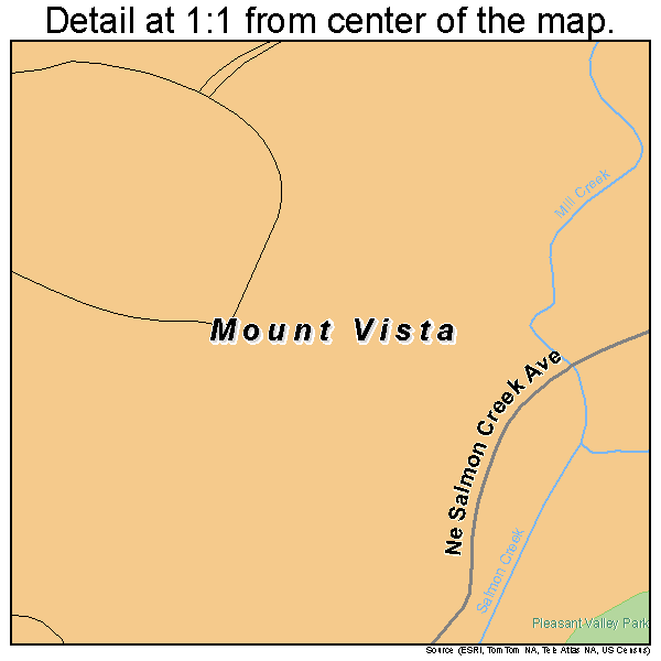 Mount Vista, Washington road map detail