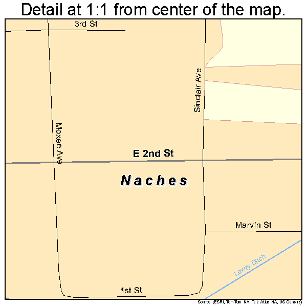 Naches, Washington road map detail