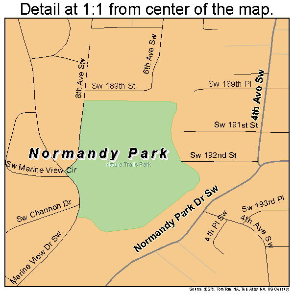 Normandy Park, Washington road map detail