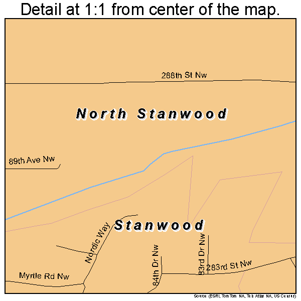 North Stanwood, Washington road map detail