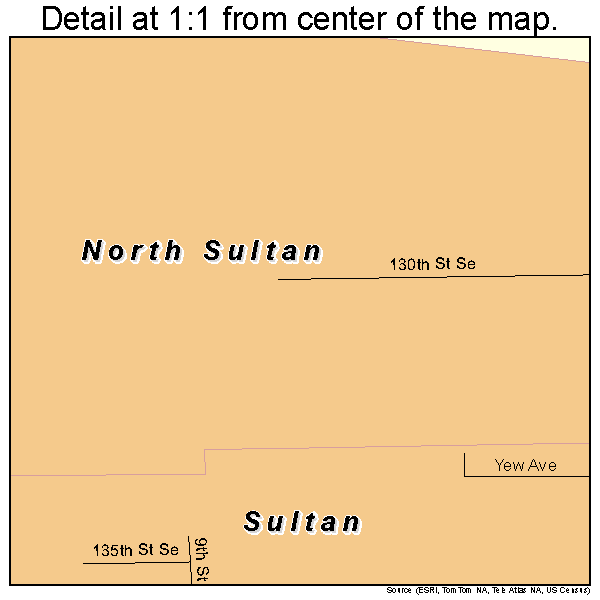 North Sultan, Washington road map detail