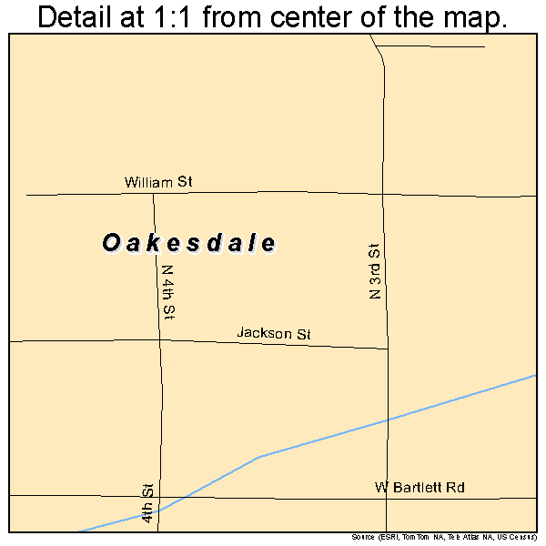 Oakesdale, Washington road map detail