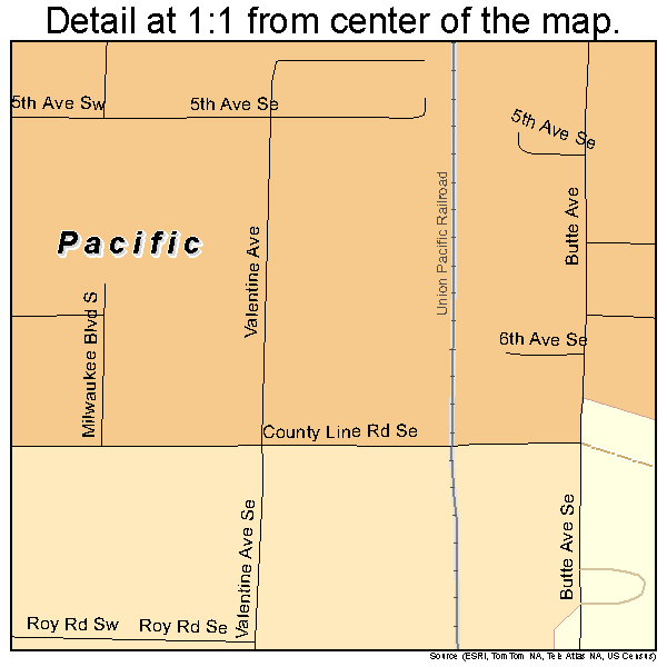 Pacific, Washington road map detail