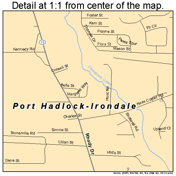 Port Hadlock-Irondale, Washington road map detail