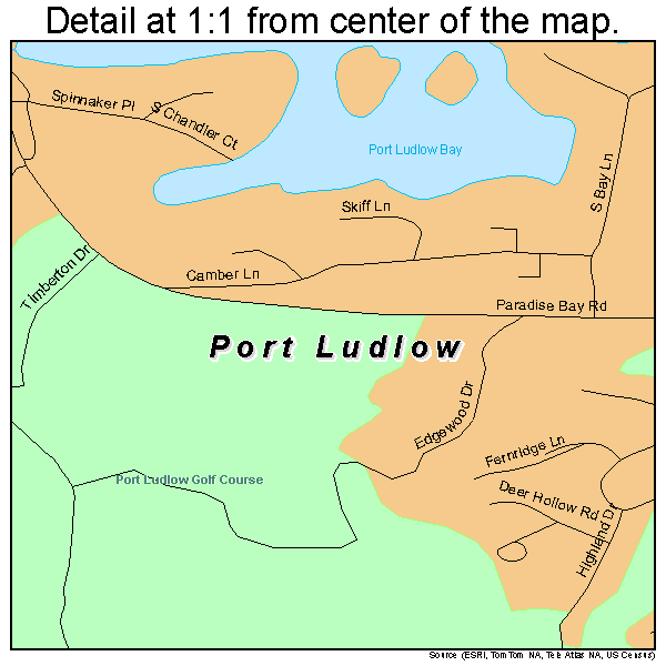 Port Ludlow, Washington road map detail