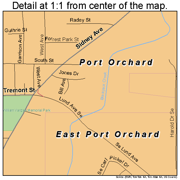 Port Orchard, Washington road map detail