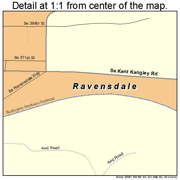 Ravensdale, Washington road map detail