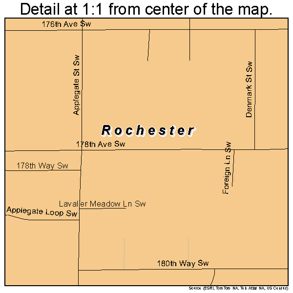 Rochester, Washington road map detail