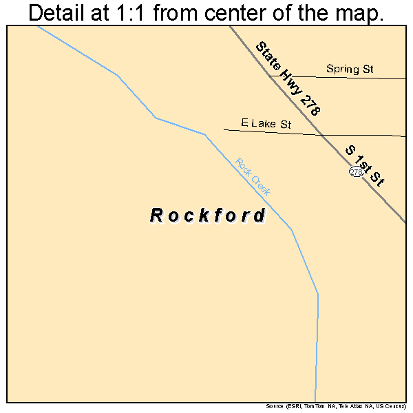 Rockford, Washington road map detail