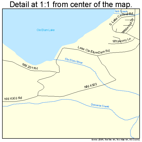 Roslyn, Washington road map detail