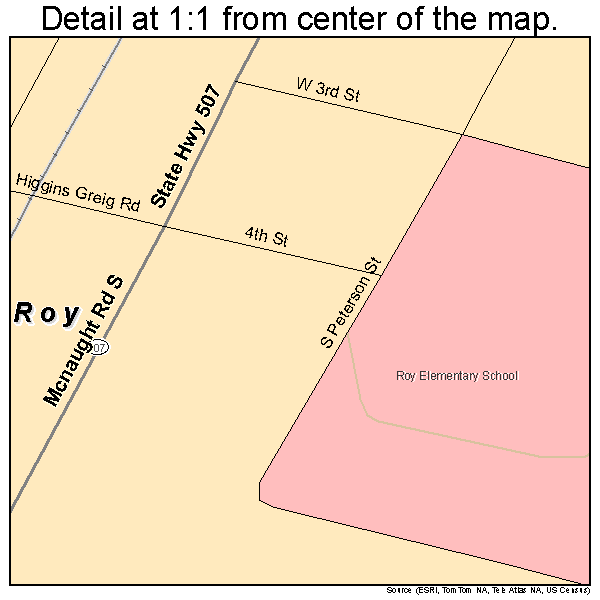 Roy, Washington road map detail