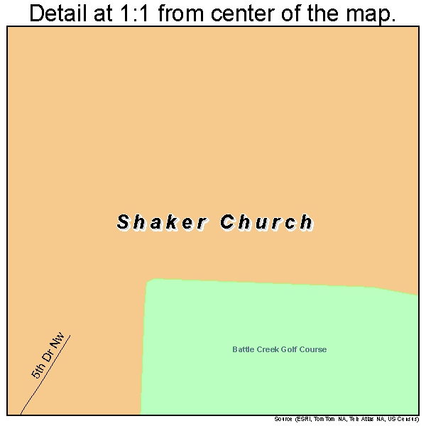 Shaker Church, Washington road map detail