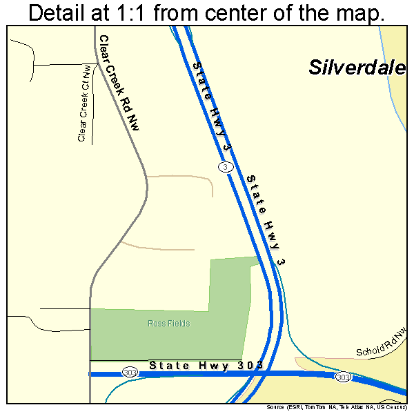 Silverdale, Washington road map detail