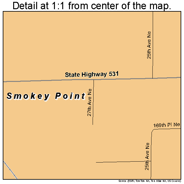 Smokey Point, Washington road map detail