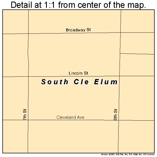 South Cle Elum, Washington road map detail