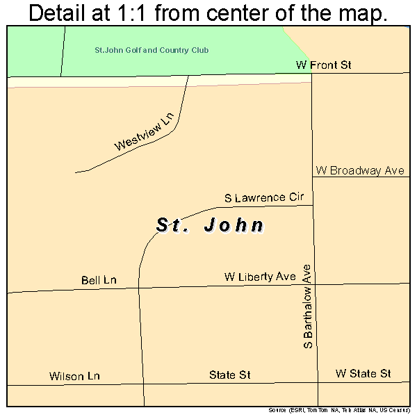 St. John, Washington road map detail
