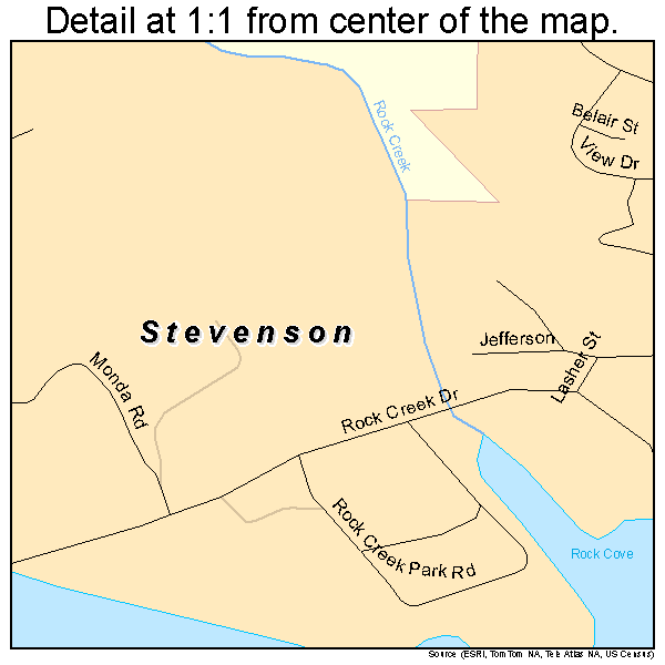 Stevenson, Washington road map detail