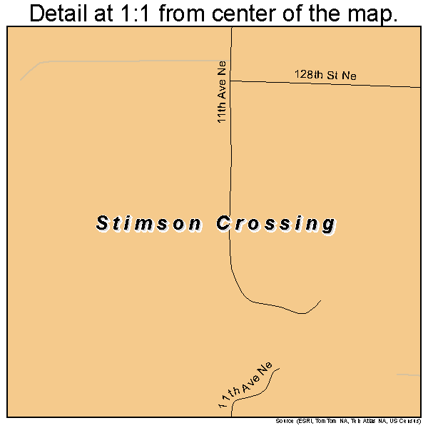 Stimson Crossing, Washington road map detail