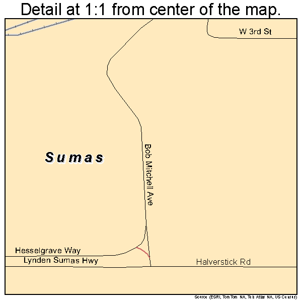 Sumas, Washington road map detail