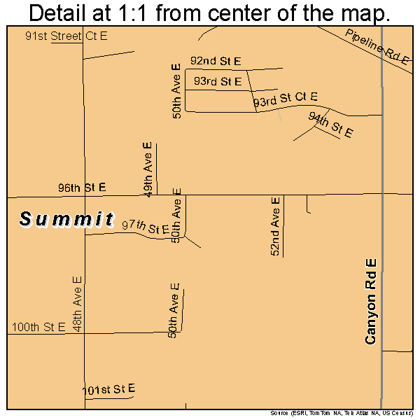 Summit, Washington road map detail